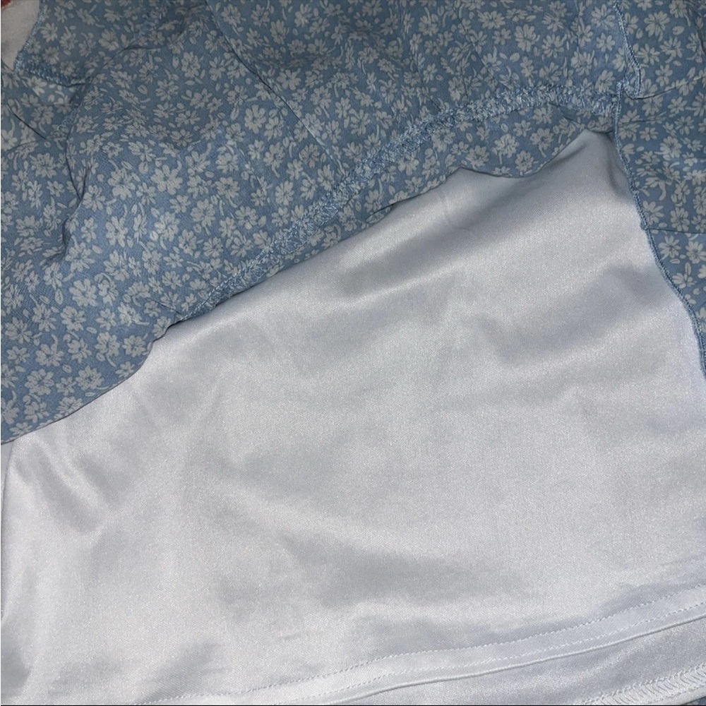 Medium Altar’D State High Rise Ruffle Cottagecore Cute Floral Blue Women's Skirt - Picture 4 of 4